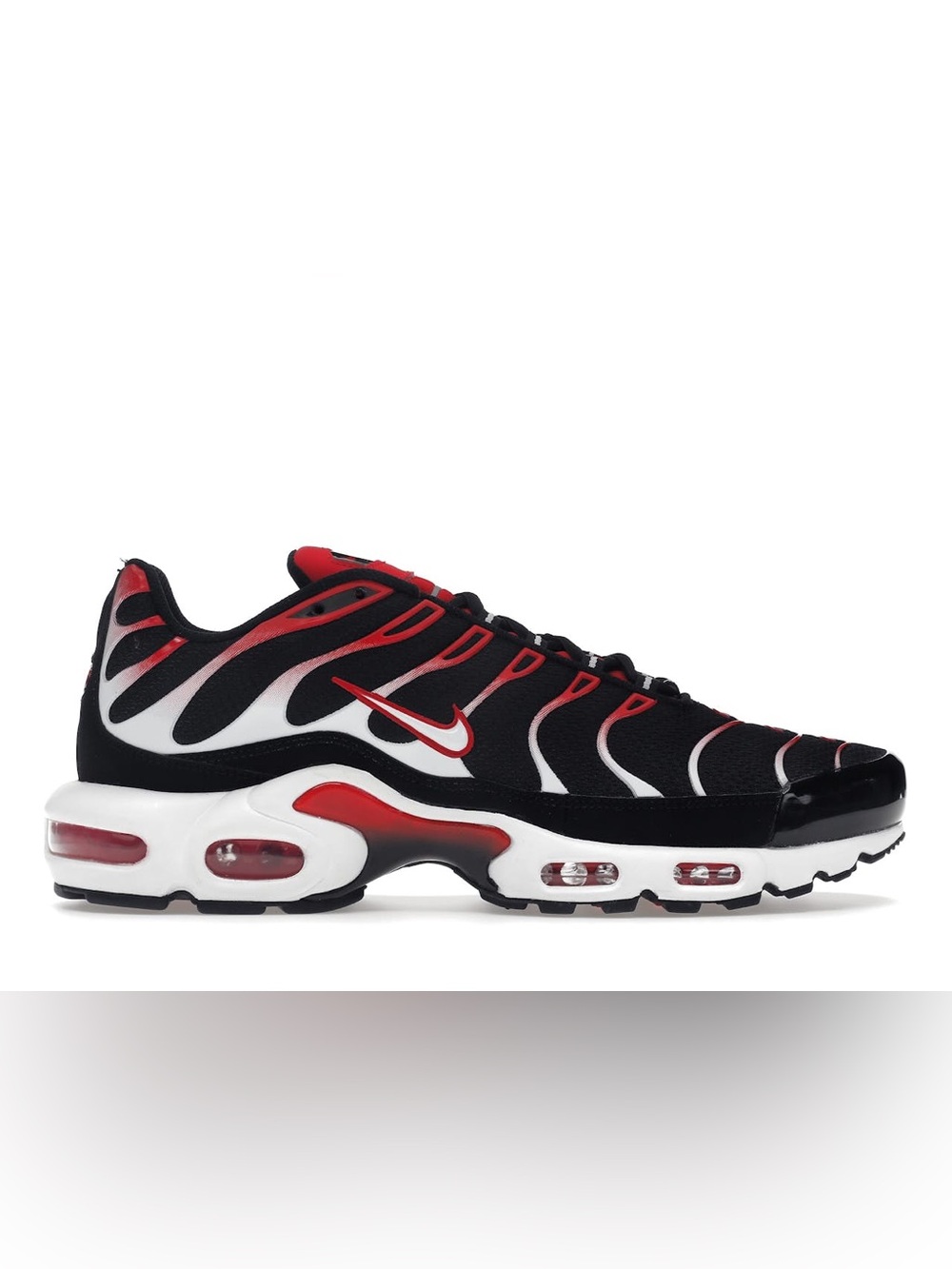 NWOT 2023 Nike Air Max Plus 'Black, White, and University Red'